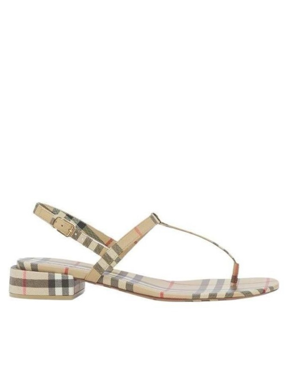 Burberry Beige Check Slingback Thong Sandals